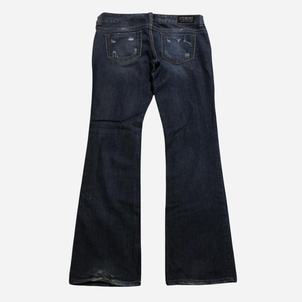 Women's Y2K Low-rise Grunge Punk Skater Daredevil Bootcut Dark Wash Guess Jeans - Picture 2 of 8